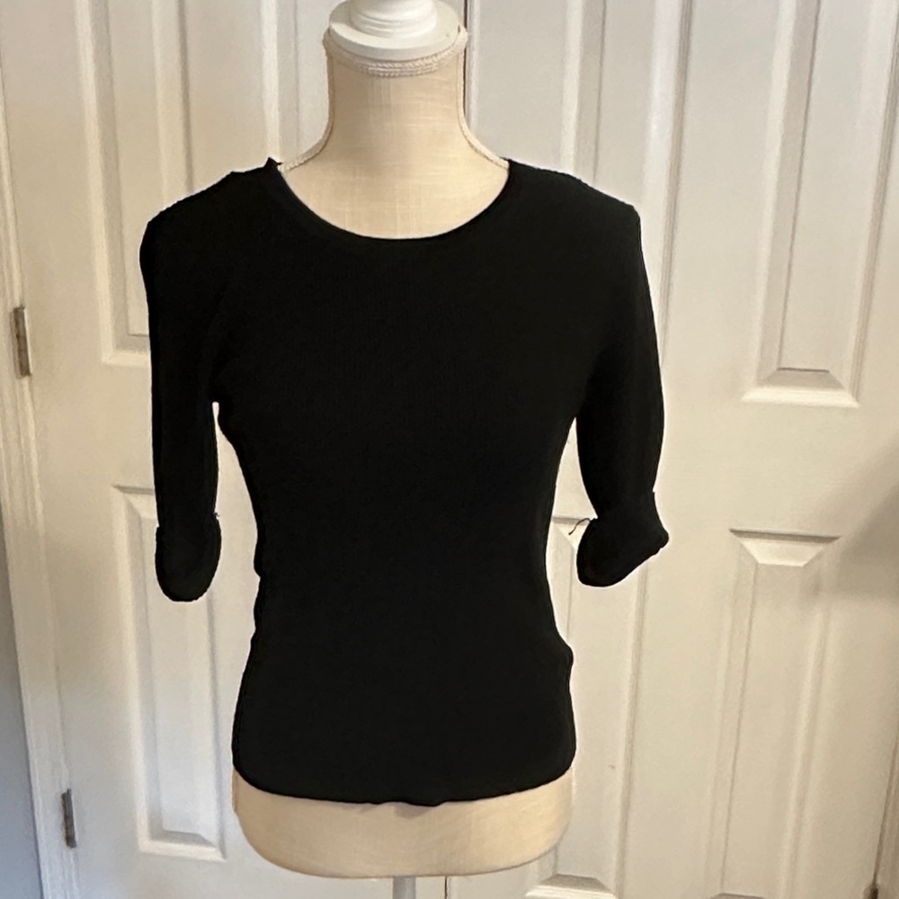 White House Black Market Black Long Sleeve Top